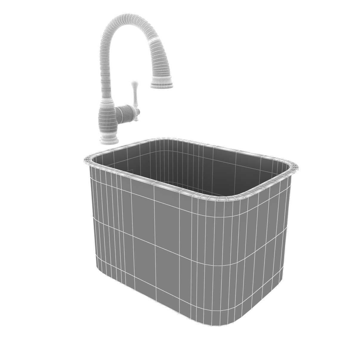 Grohe Bridgeford Faucet and Steel Queen Stainless Steel sink  3D model_11