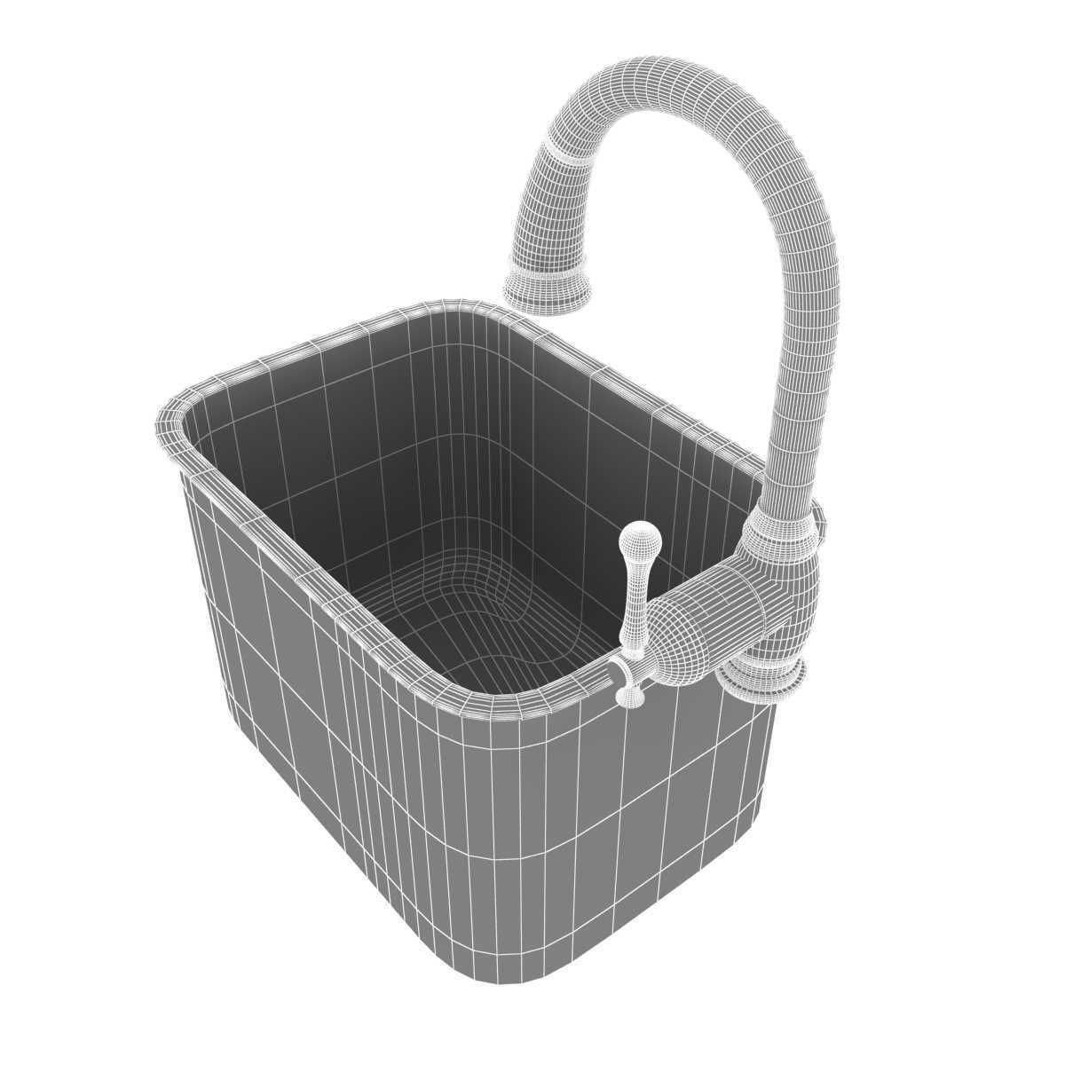 Grohe Bridgeford Faucet and Steel Queen Stainless Steel sink  3D model_3