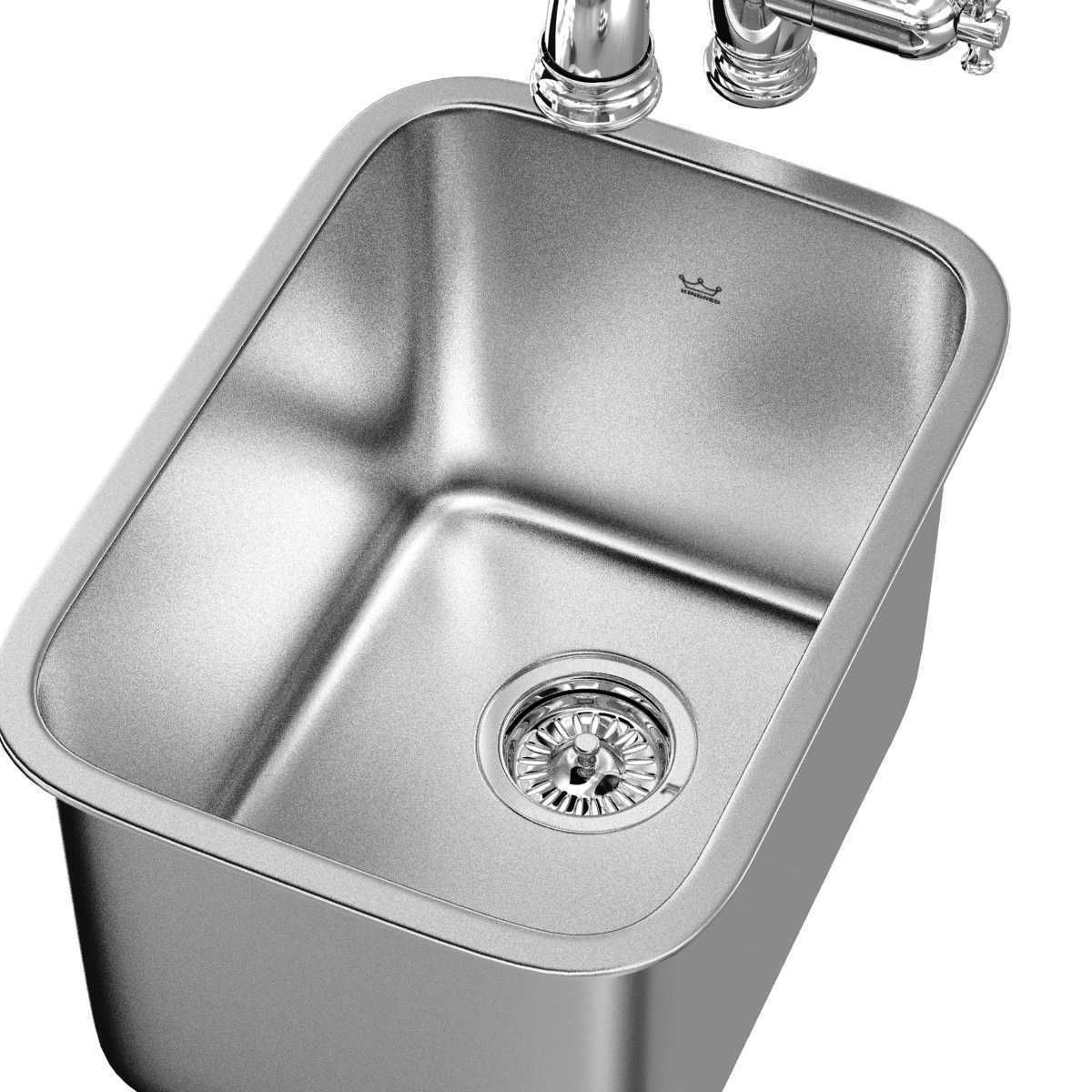 Grohe Bridgeford Faucet and Steel Queen Stainless Steel sink  3D model_5