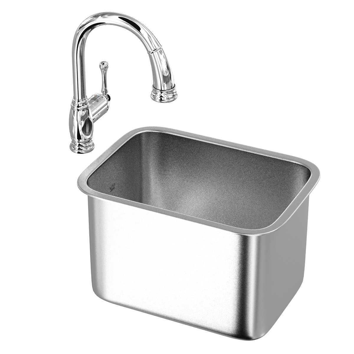 Grohe Bridgeford Faucet and Steel Queen Stainless Steel sink  3D model_6