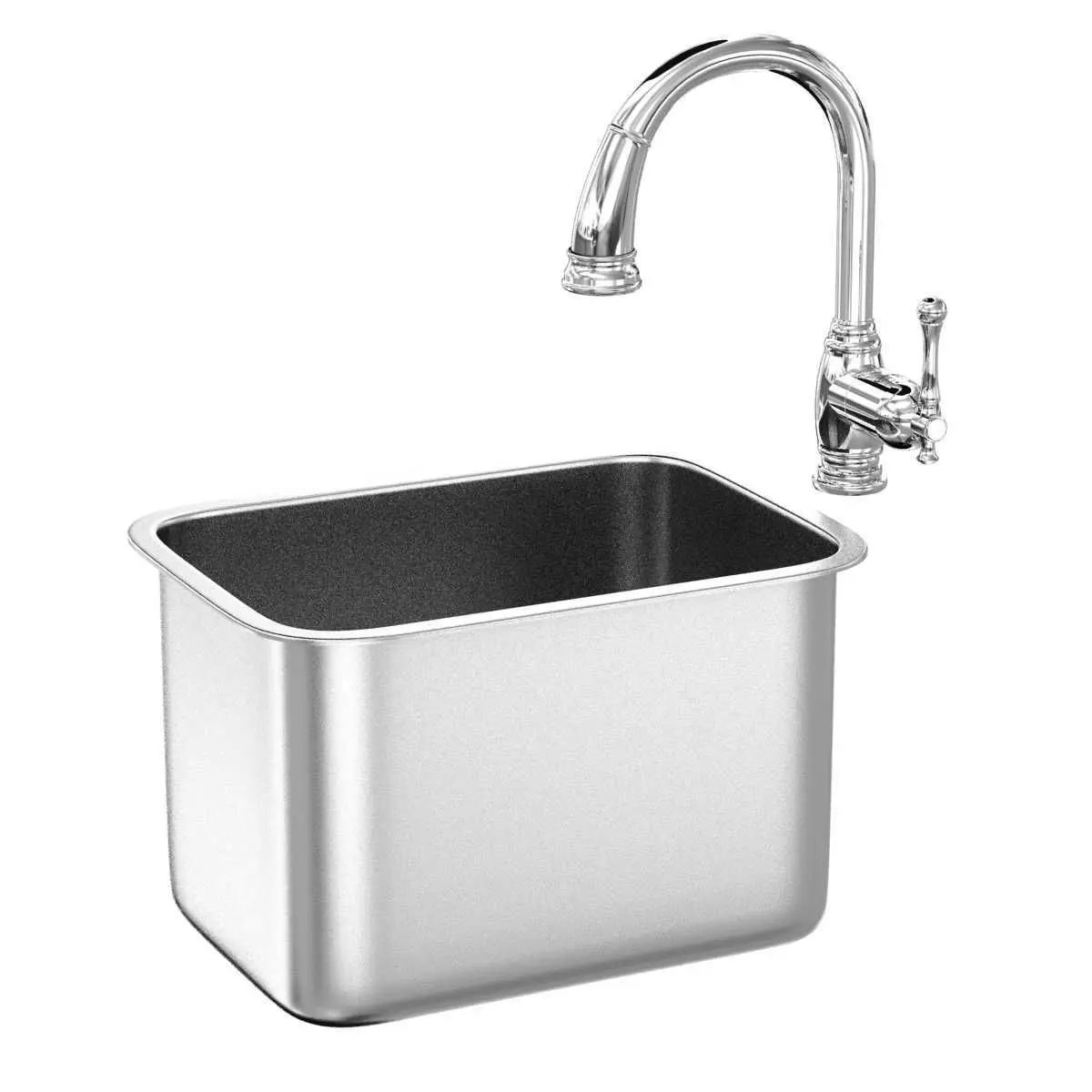 Grohe Bridgeford Faucet and Steel Queen Stainless Steel sink  3D model_0