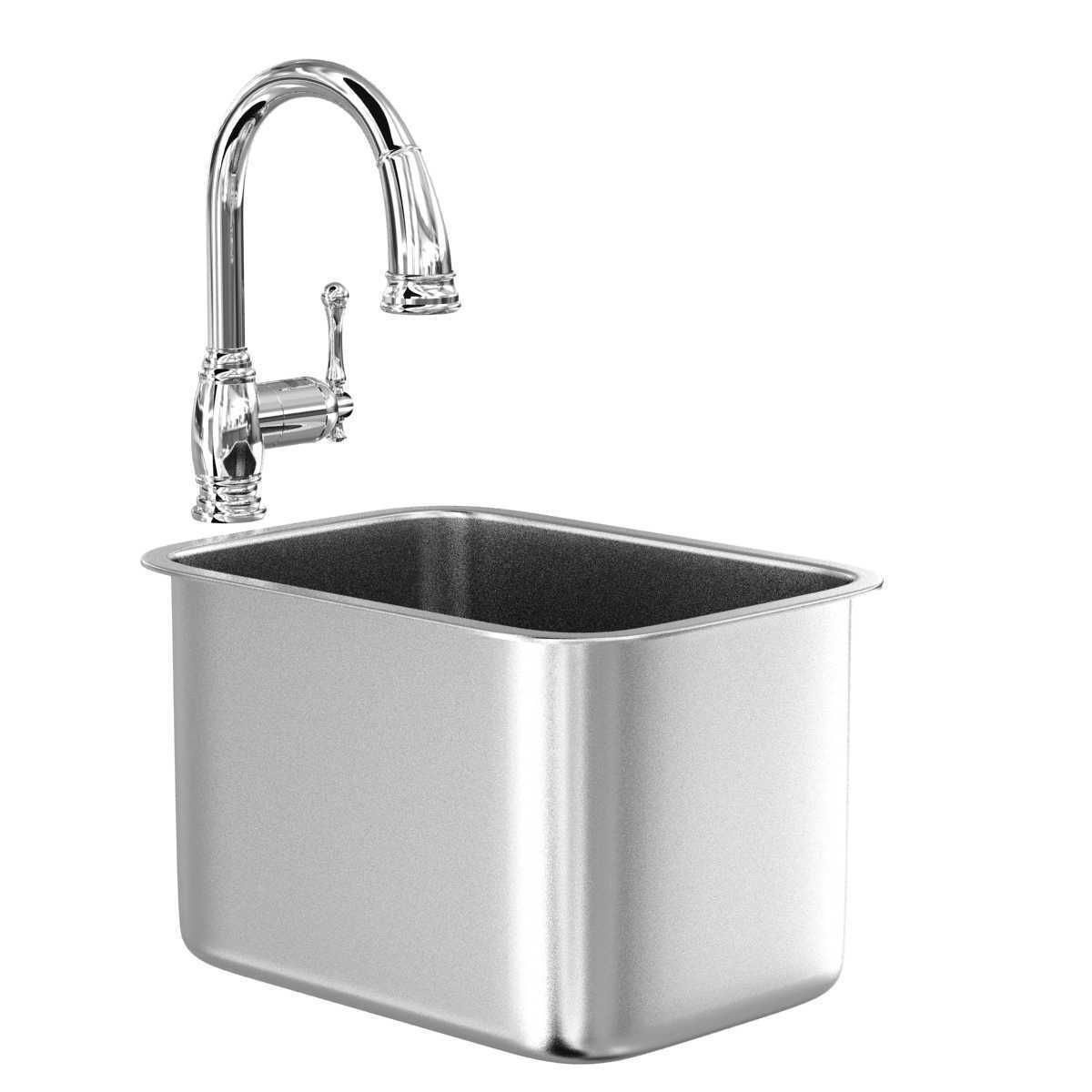 Grohe Bridgeford Faucet and Steel Queen Stainless Steel sink  3D model_8