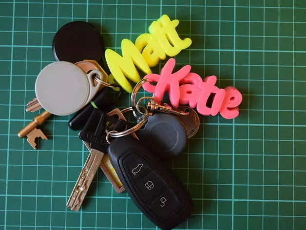 iamburnys v2 Customizable Text Name Keyring Keyfob Free 3D print model