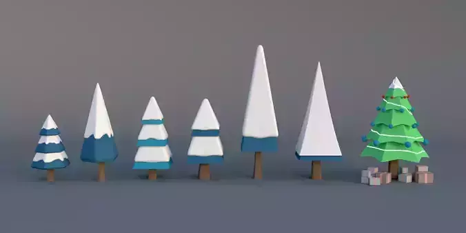 Christmas tree low poly Low-poly 3D model
