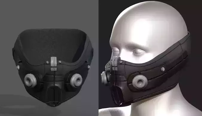 Gas mask respirator scifi futuristic 3d 
