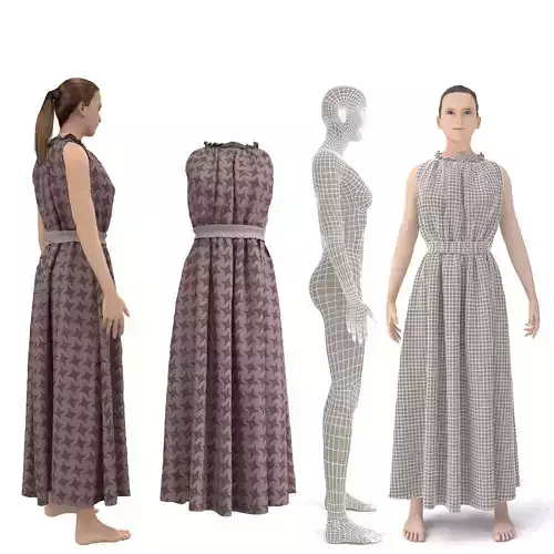 3D CHARACTER female WITH clothing  dress