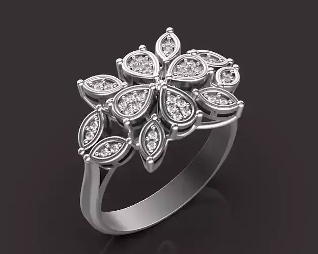 Marquis and pear ring