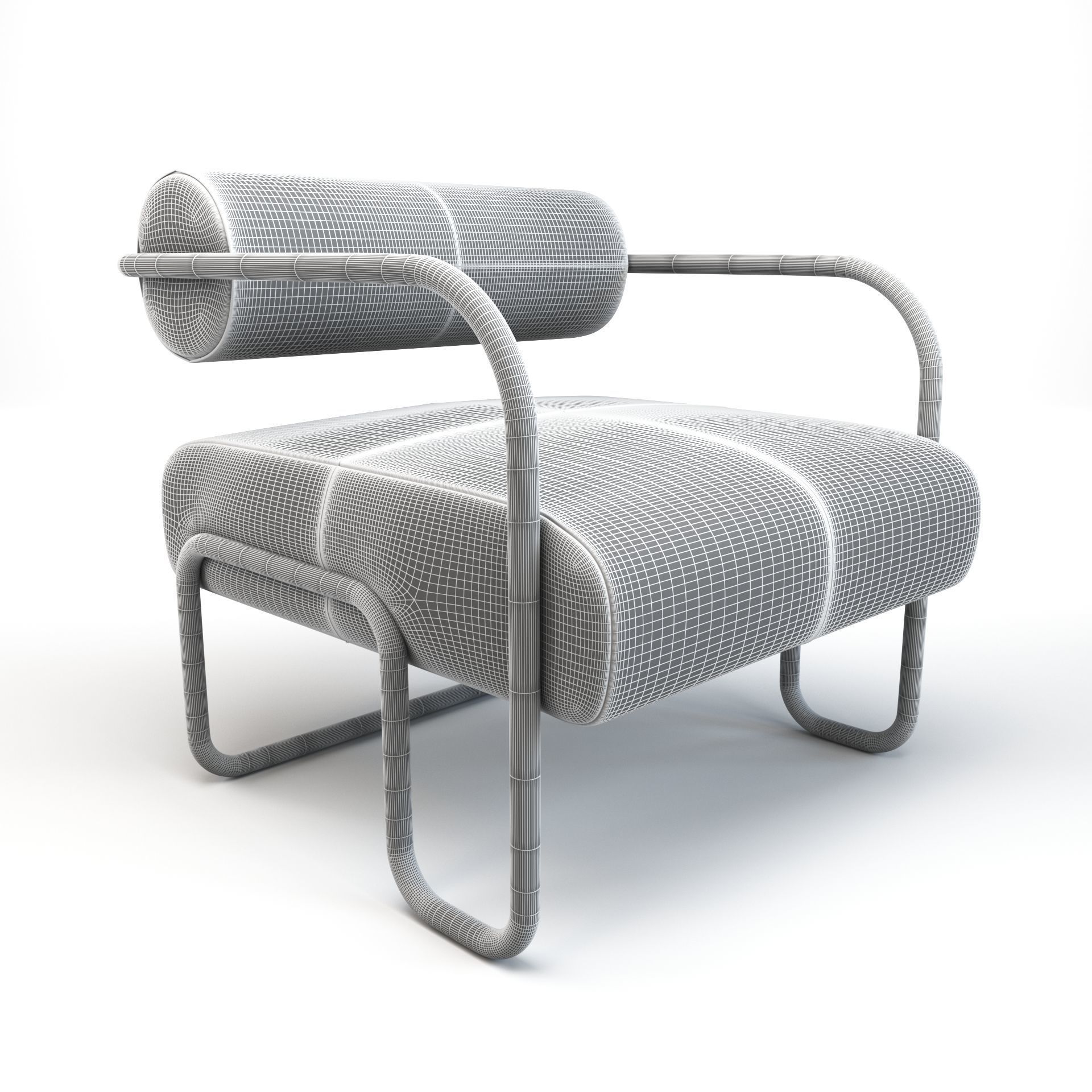 Armchair leather lounge chair Free 3D model_4