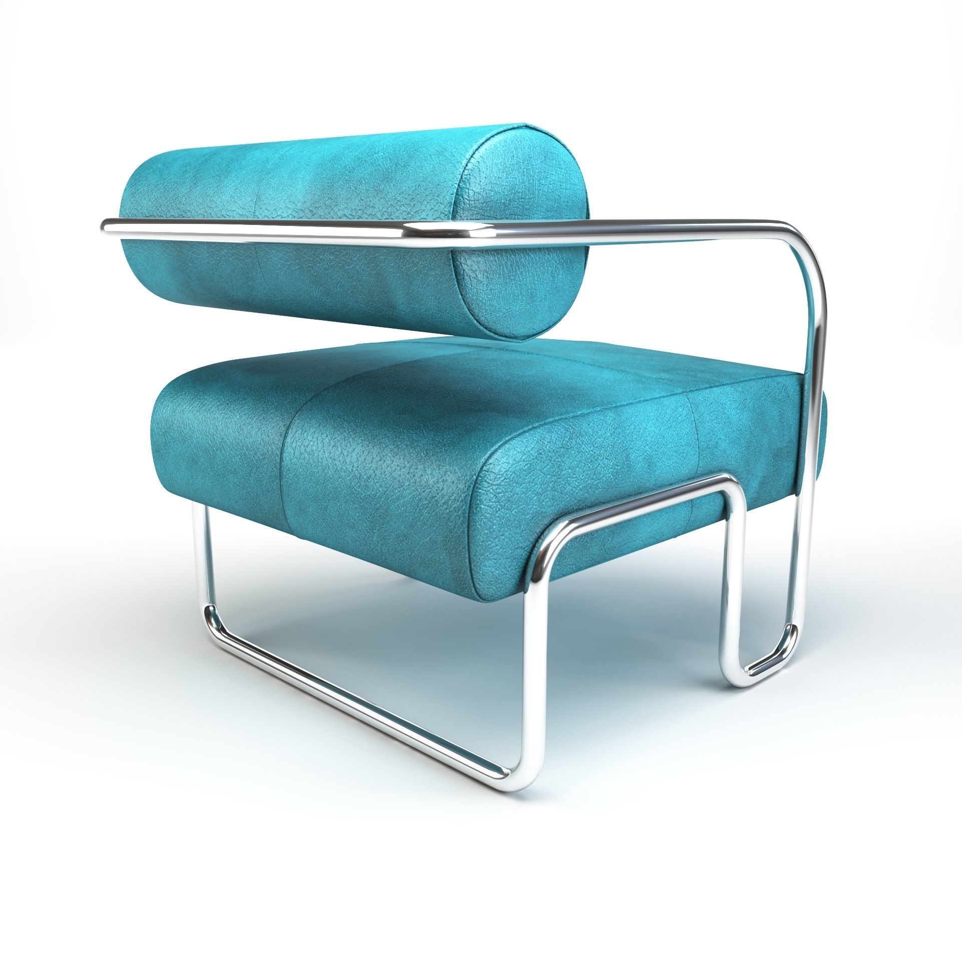 Armchair leather lounge chair Free 3D model_3