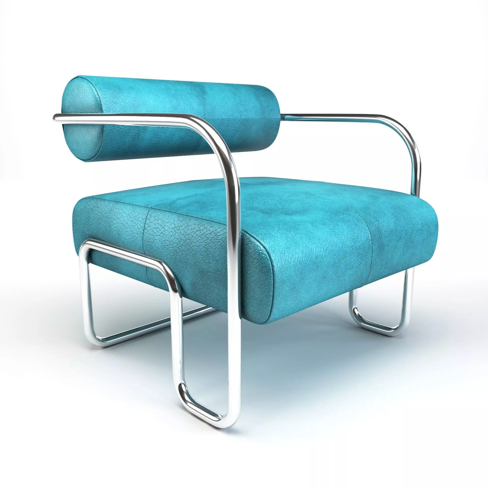 Armchair leather lounge chair Free 3D model_0