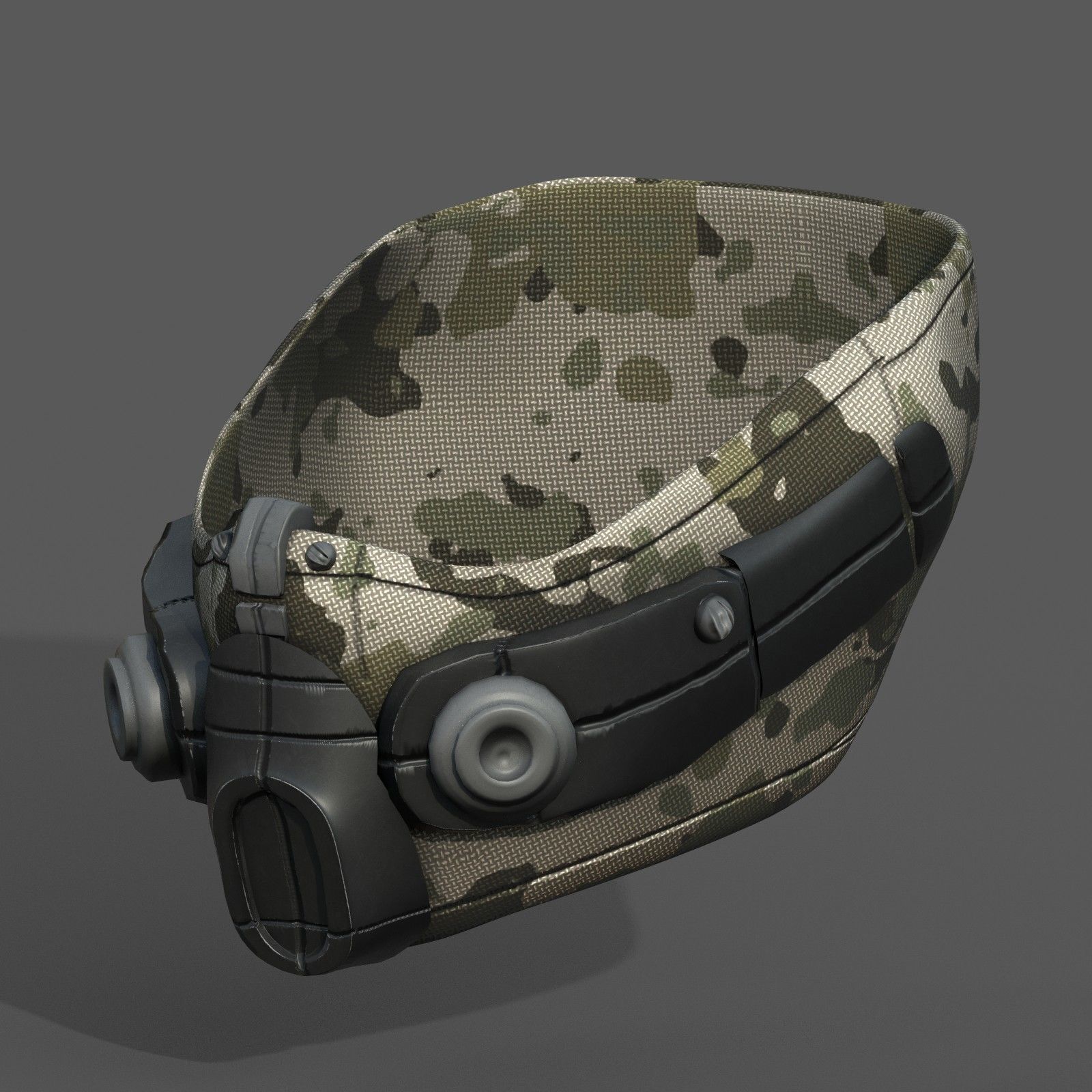 Gas mask respirator scifi futuristic 3d Low-poly 3D model_3