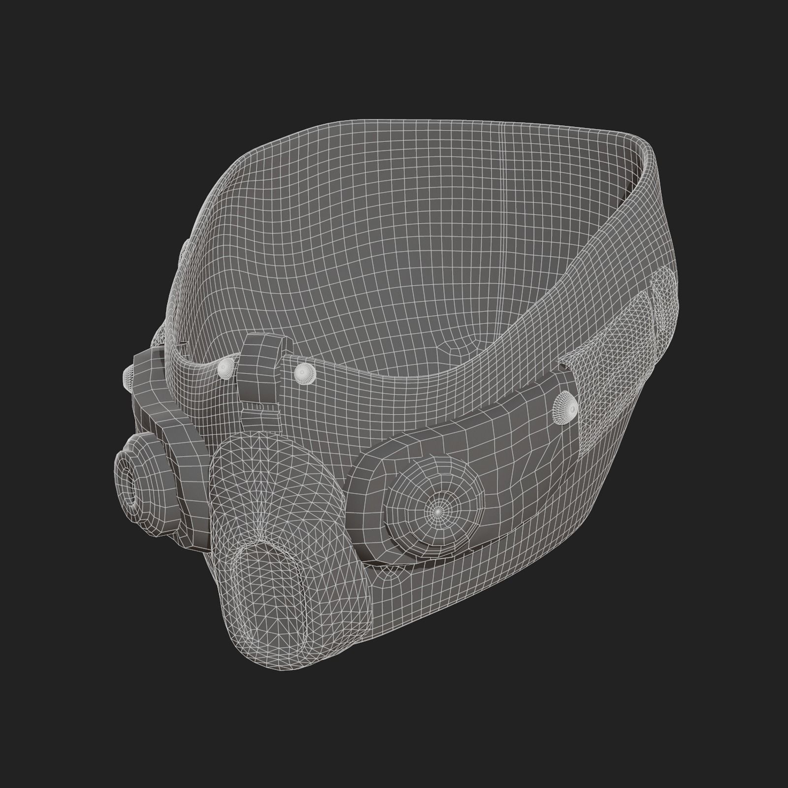 Gas mask respirator scifi futuristic 3d Low-poly 3D model_5