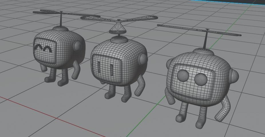 Lovely Cartoon Flying Robot Low-poly 3D model_18