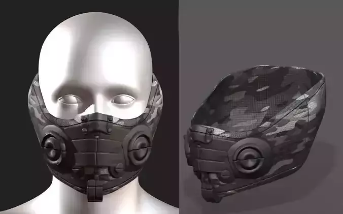 Gas mask respirator scifi futuristic 3d 