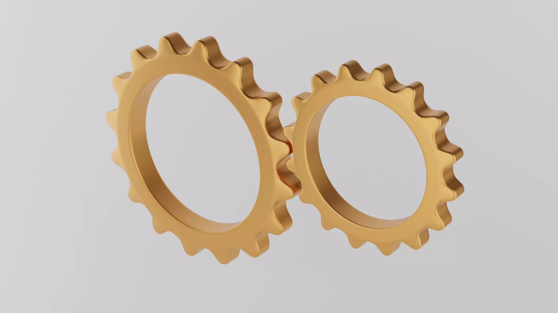 Minimal gears symbol Low-poly 3D model_0