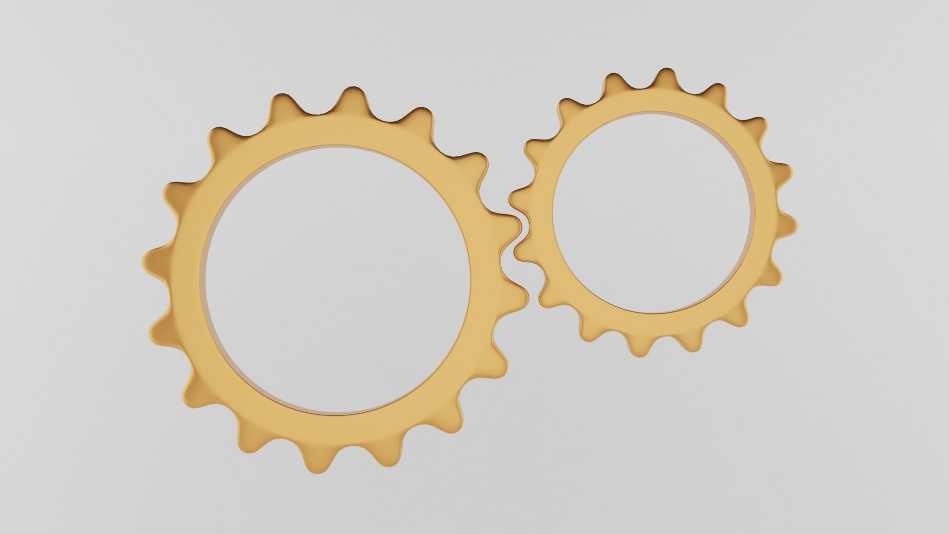 Minimal gears symbol Low-poly 3D model_1