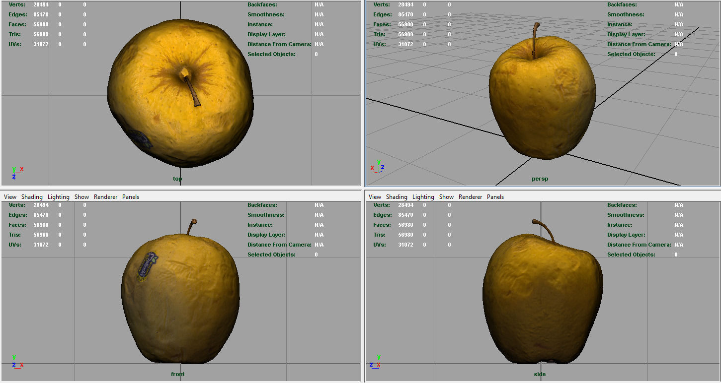 Apple Low-poly 3D model_5