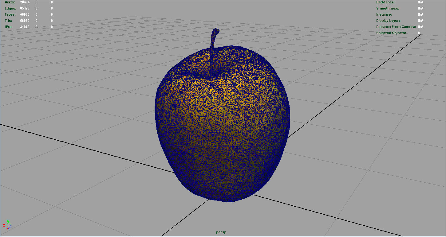 Apple Low-poly 3D model_3