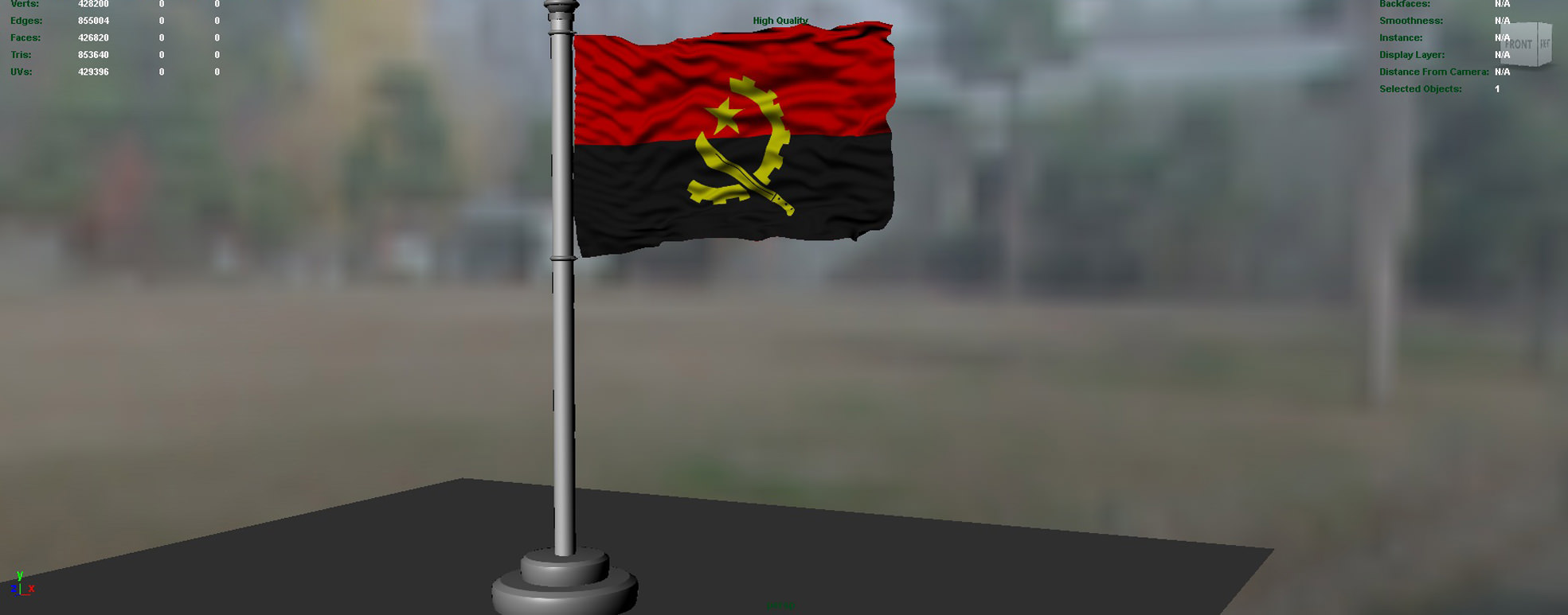 Angola Flag 3D model_3