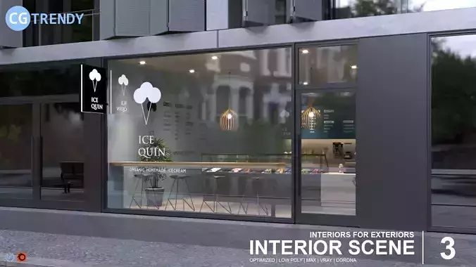 Interior Scene 03 - Ice Cream Shop  3D model