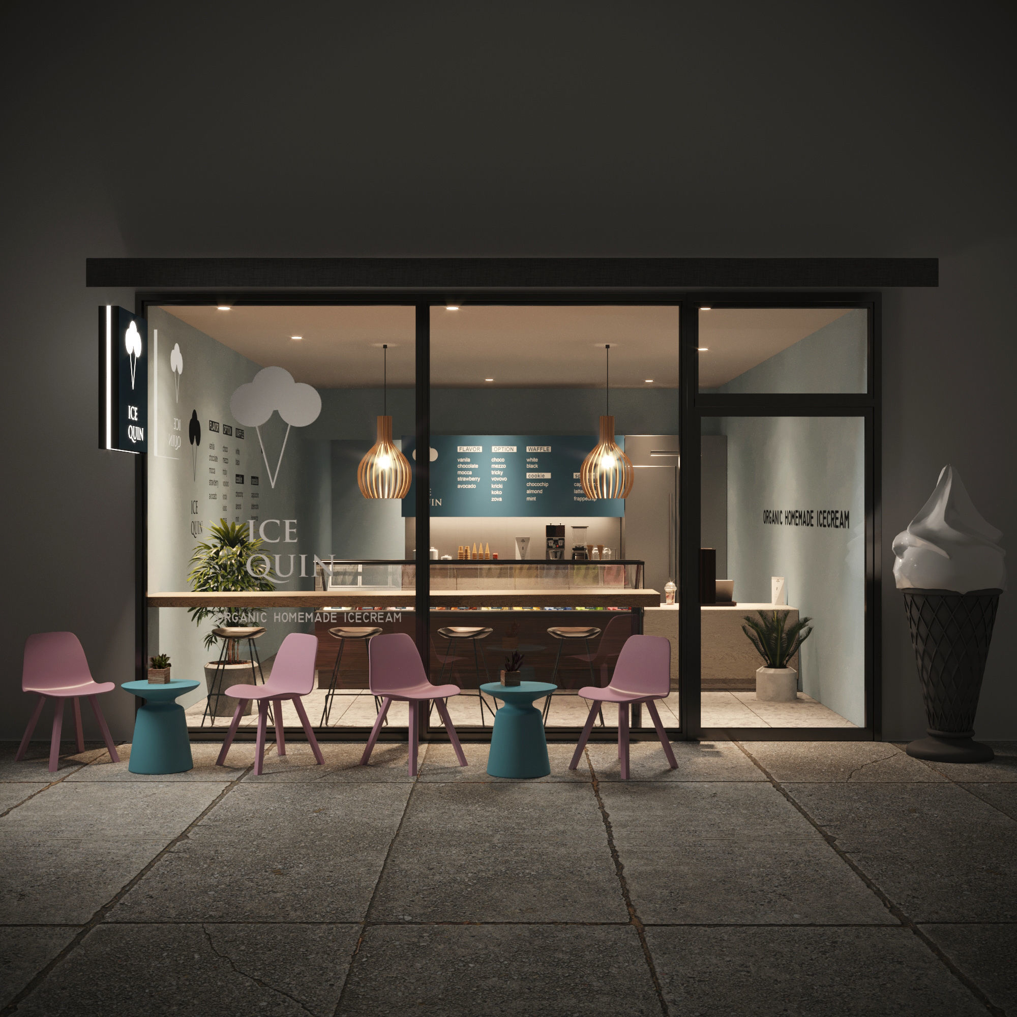 Interior Scene 03 - Ice Cream Shop  3D model_6
