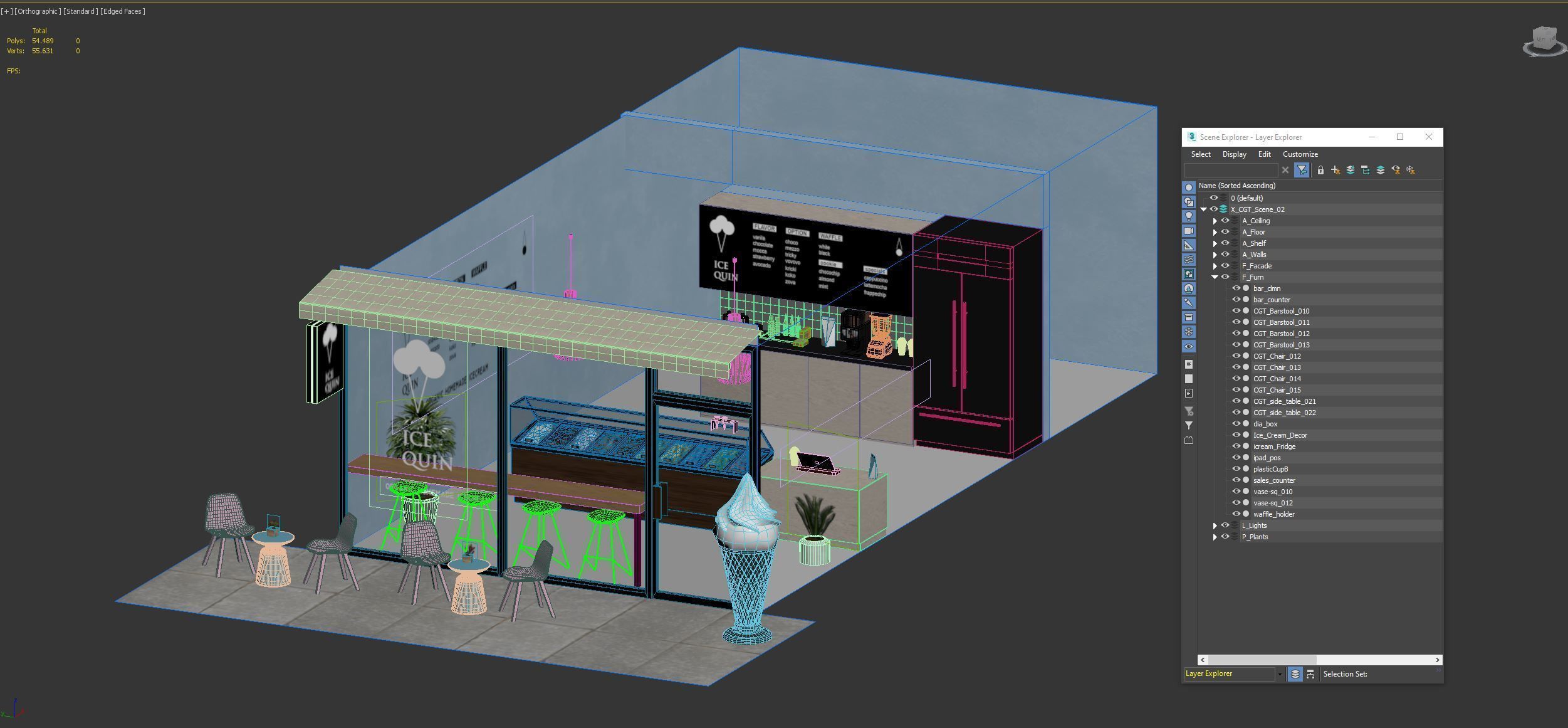 Interior Scene 03 - Ice Cream Shop  3D model_7