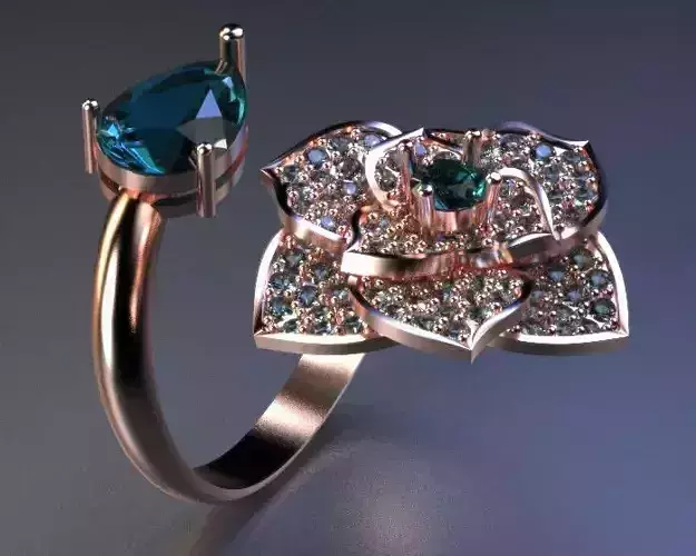 flower and pear ring