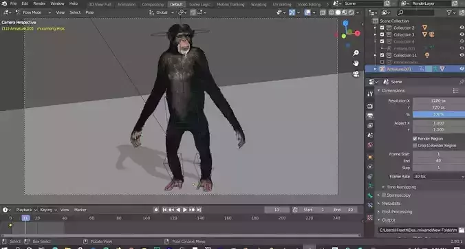 chimp rigged and animated 