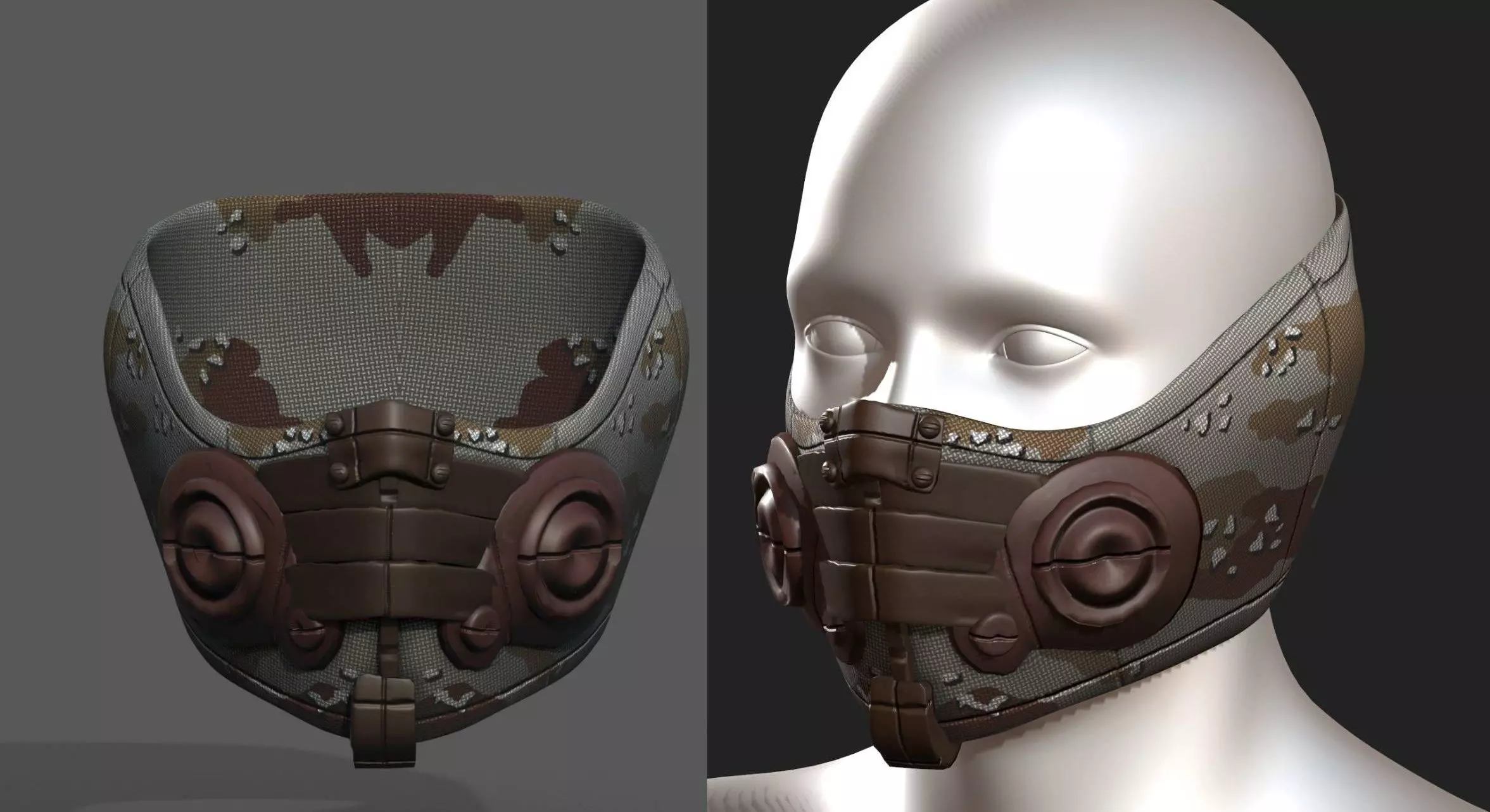 Gas mask respirator scifi futuristic 3d model Low-poly 3D model