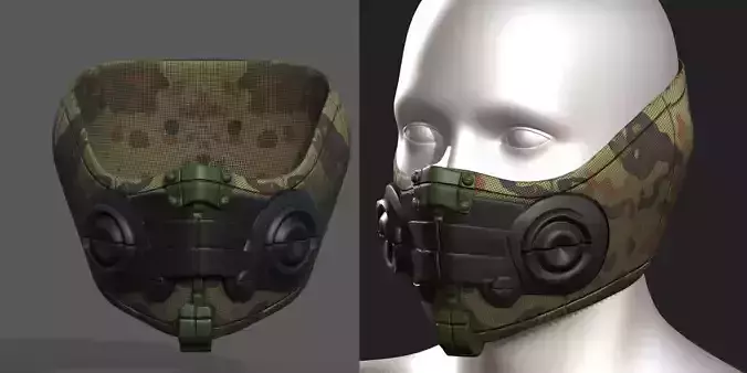 Gas mask respirator scifi futuristic 3d 