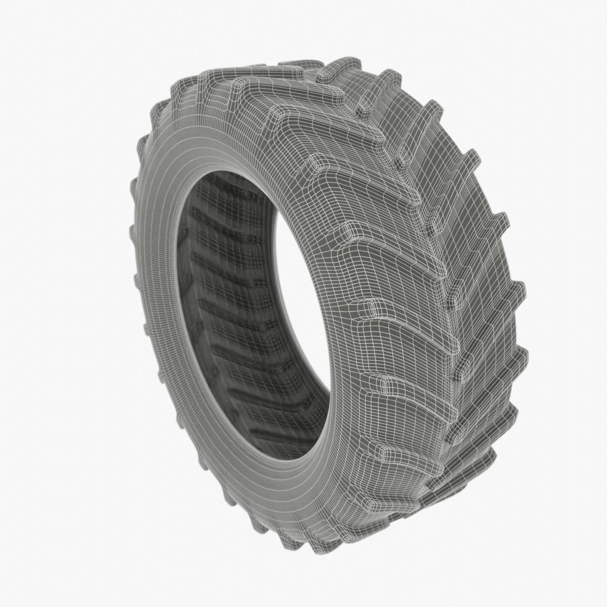 Tractor Tire Gameready for Engines Low-poly 3D model_3
