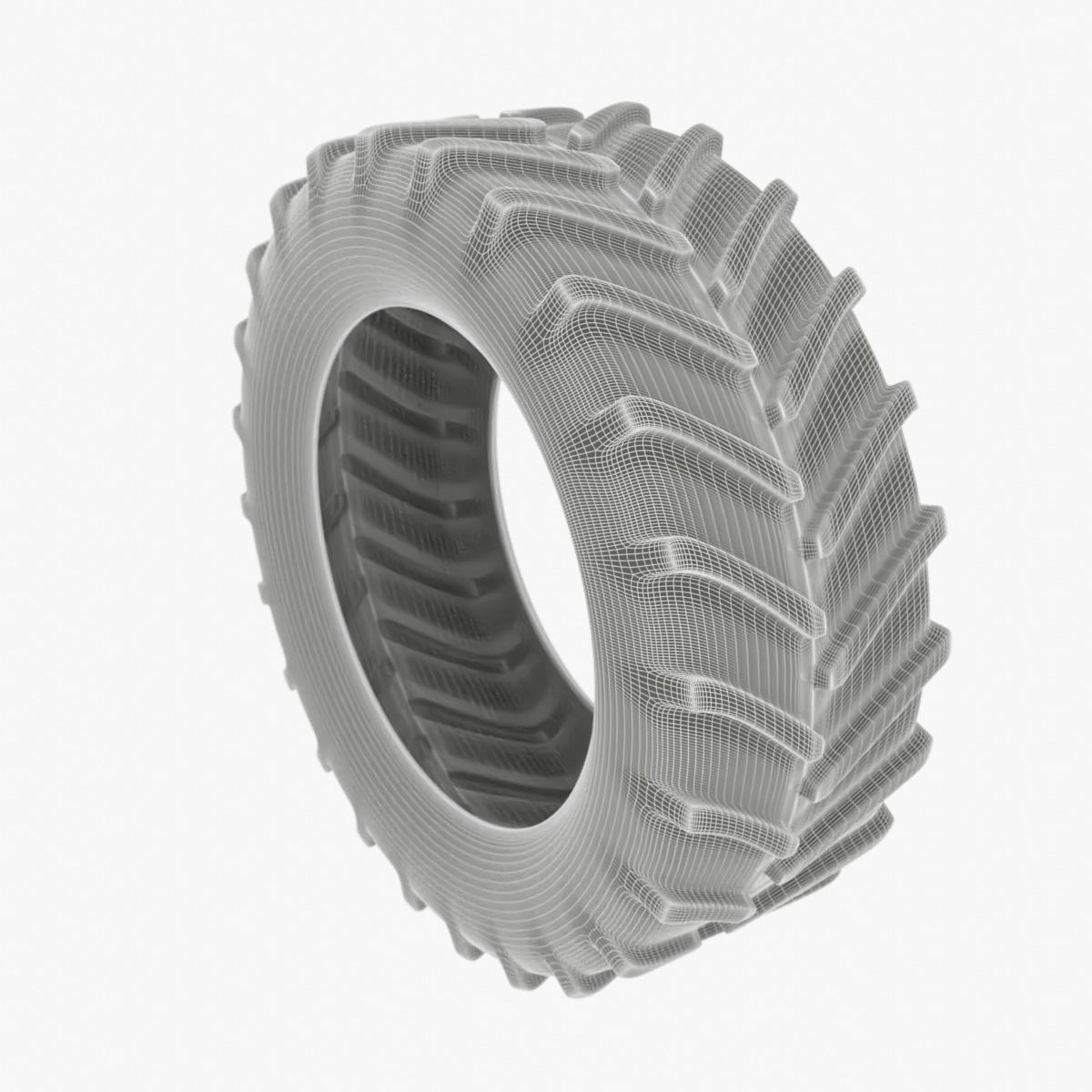 Tractor Tire Gameready for Engines Low-poly 3D model_4