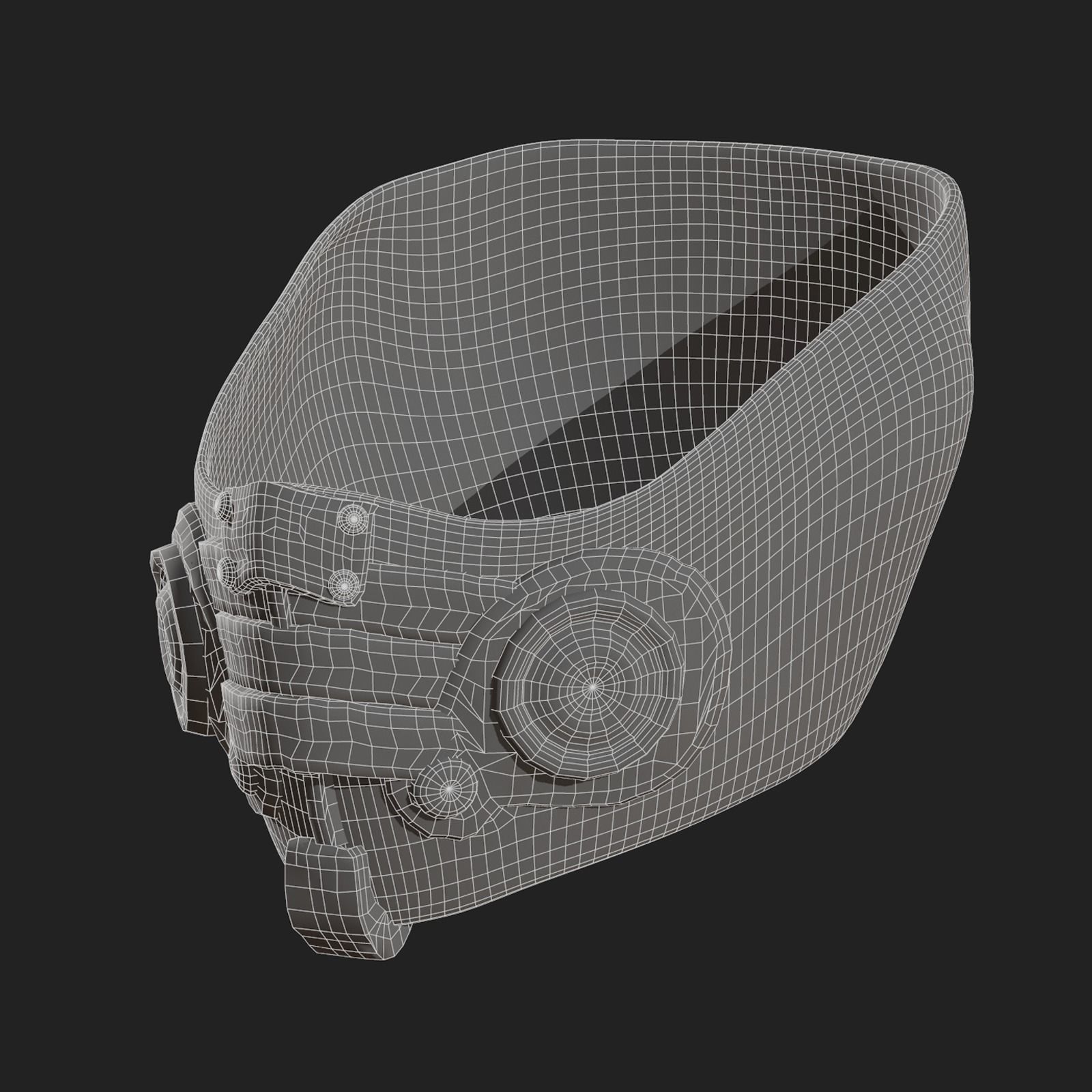 Gas mask respirator scifi futuristic 3d  Low-poly 3D model_7