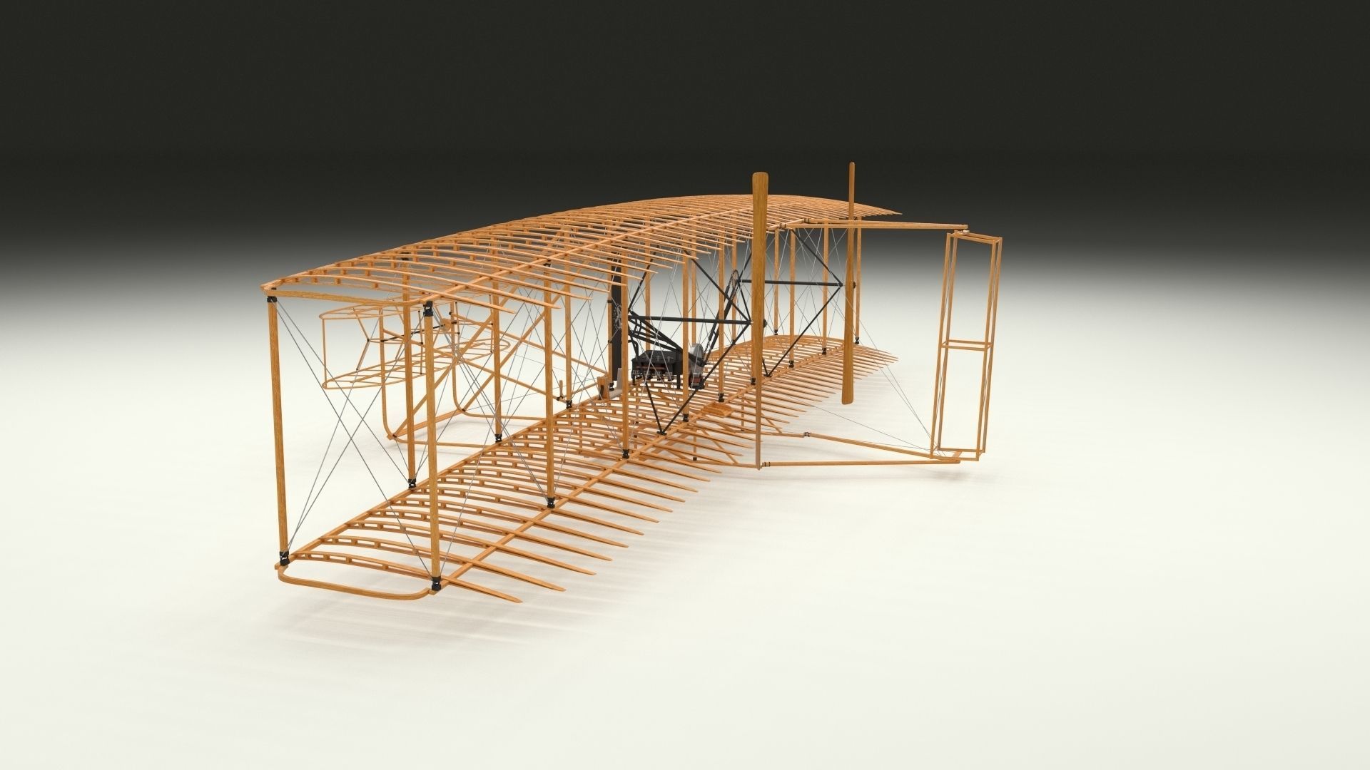 Animated Wright Flyer 3D model_6