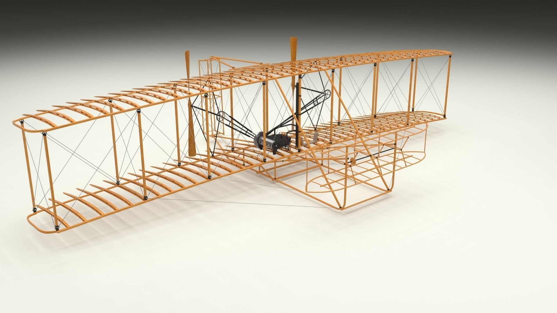 Animated Wright Flyer 3D model_27