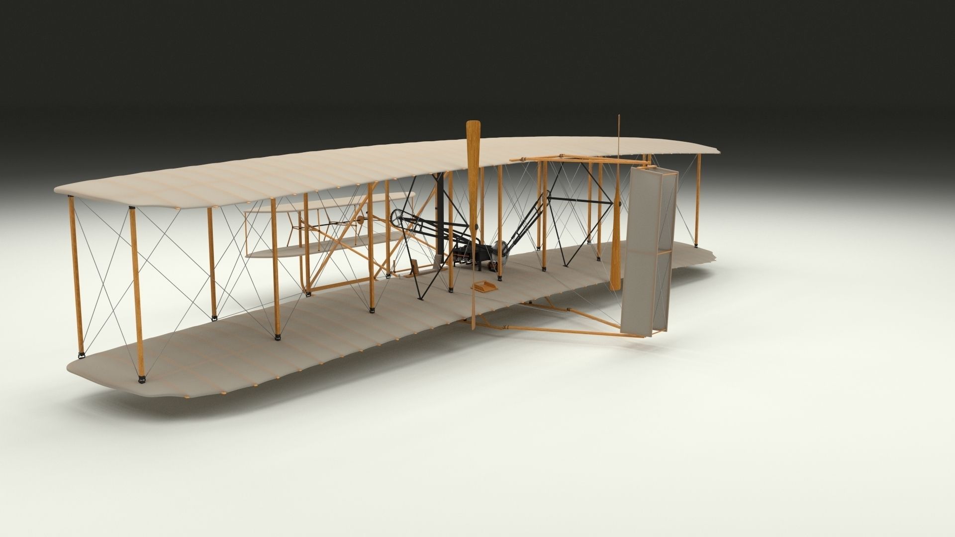 Animated Wright Flyer 3D model_3
