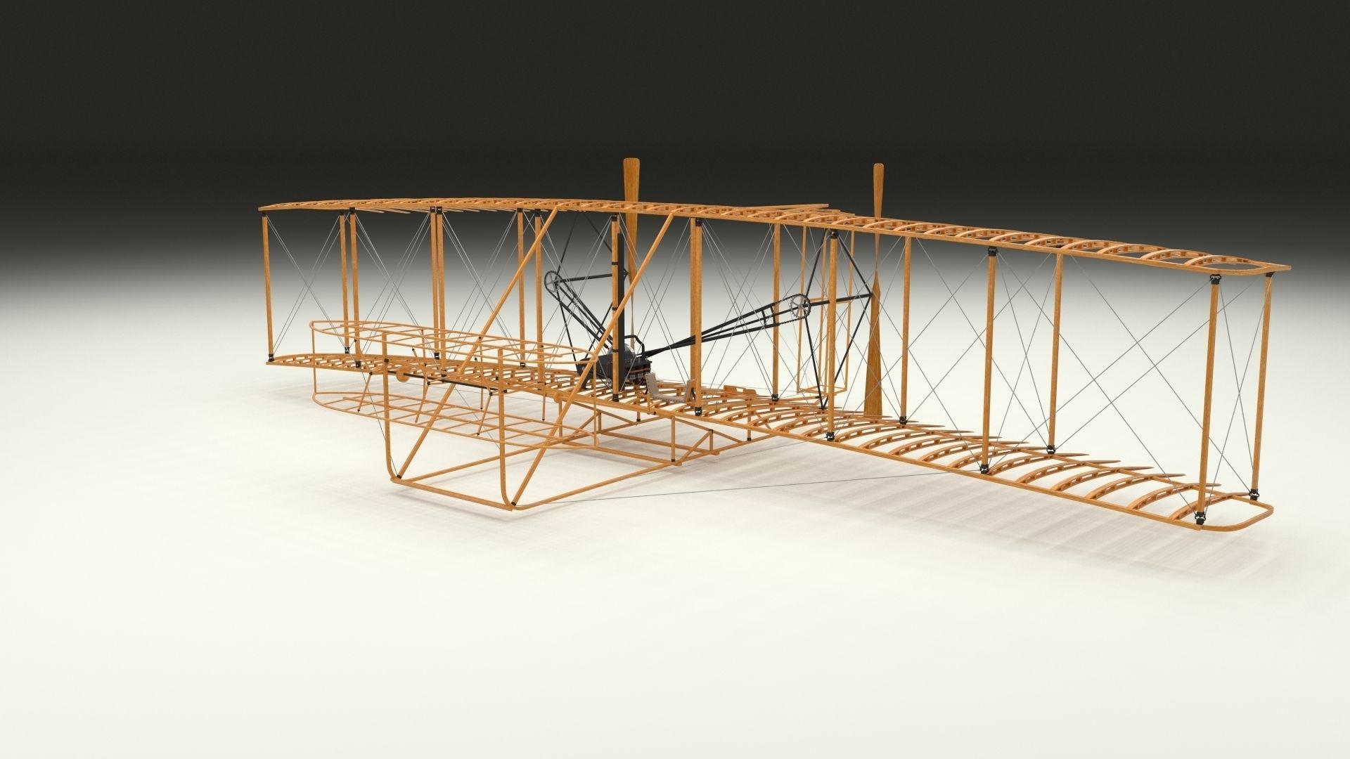 Animated Wright Flyer 3D model_5