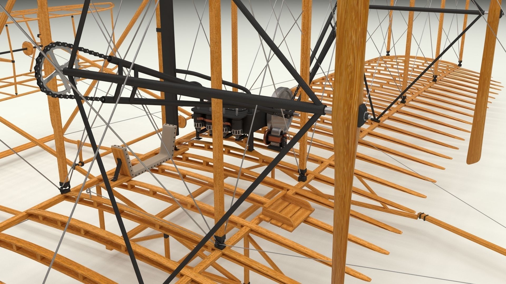 Animated Wright Flyer 3D model_12