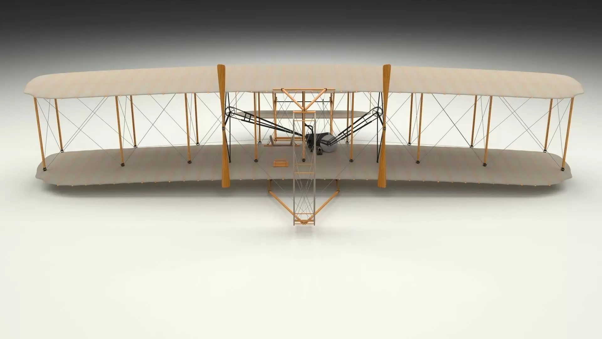 Animated Wright Flyer 3D model_0