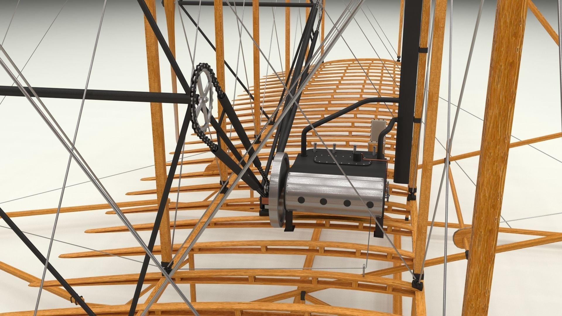 Animated Wright Flyer 3D model_13