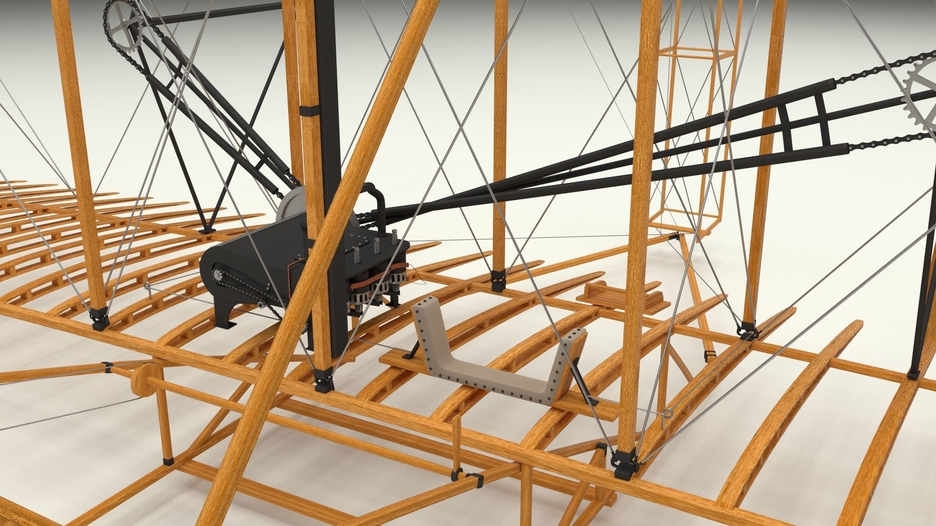 Animated Wright Flyer 3D model_22