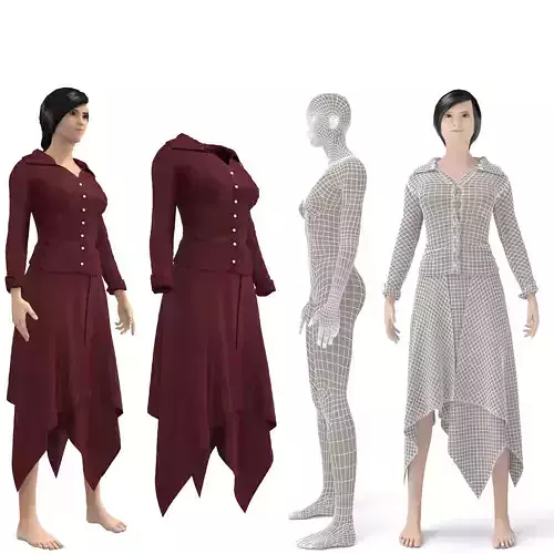 3D CHARACTER female WITH secretary clothing