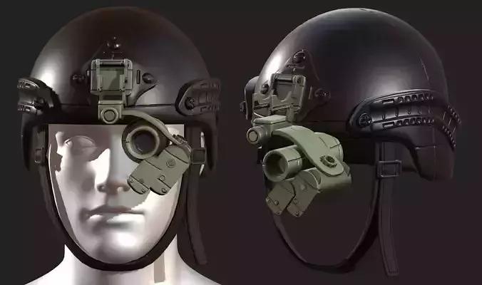 Helmet military combat soldier armor scifi Low-poly 