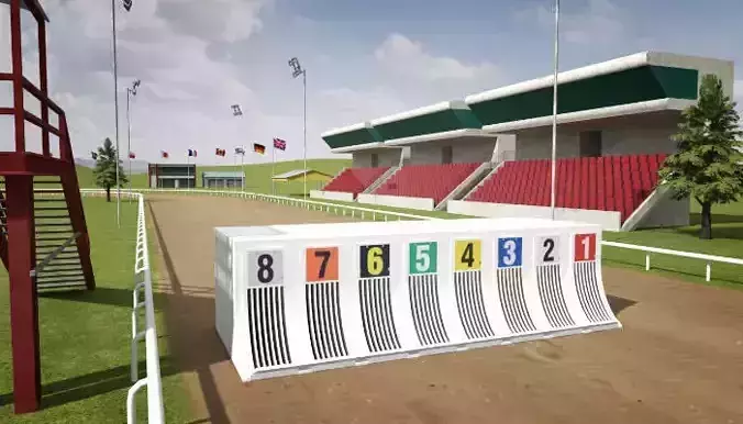Greyhound Racecourse Pack Low-poly 3D model