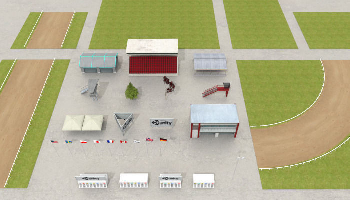 Greyhound Racecourse Pack Low-poly 3D model_1