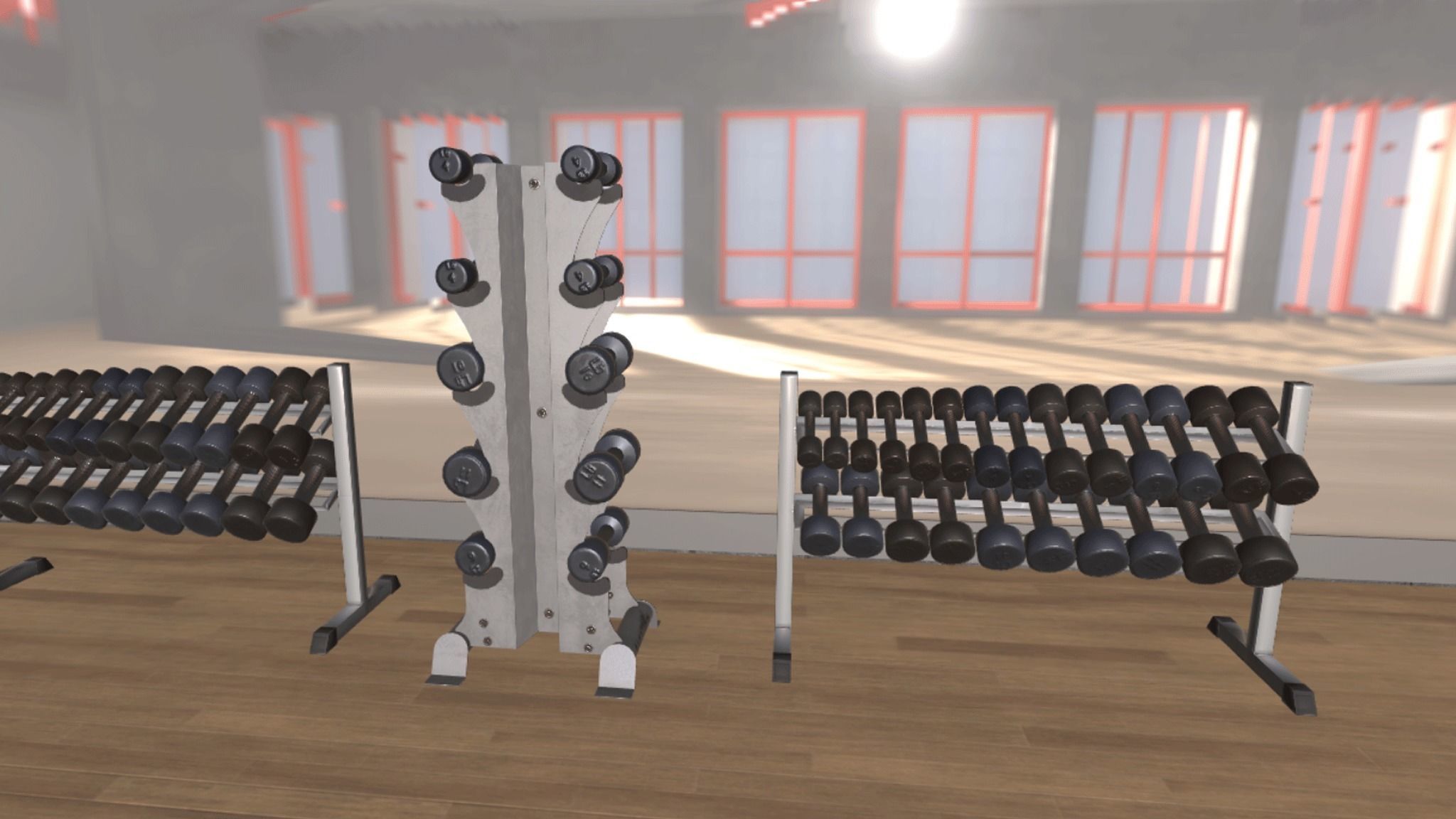 Dumbbell rack 3D model_4