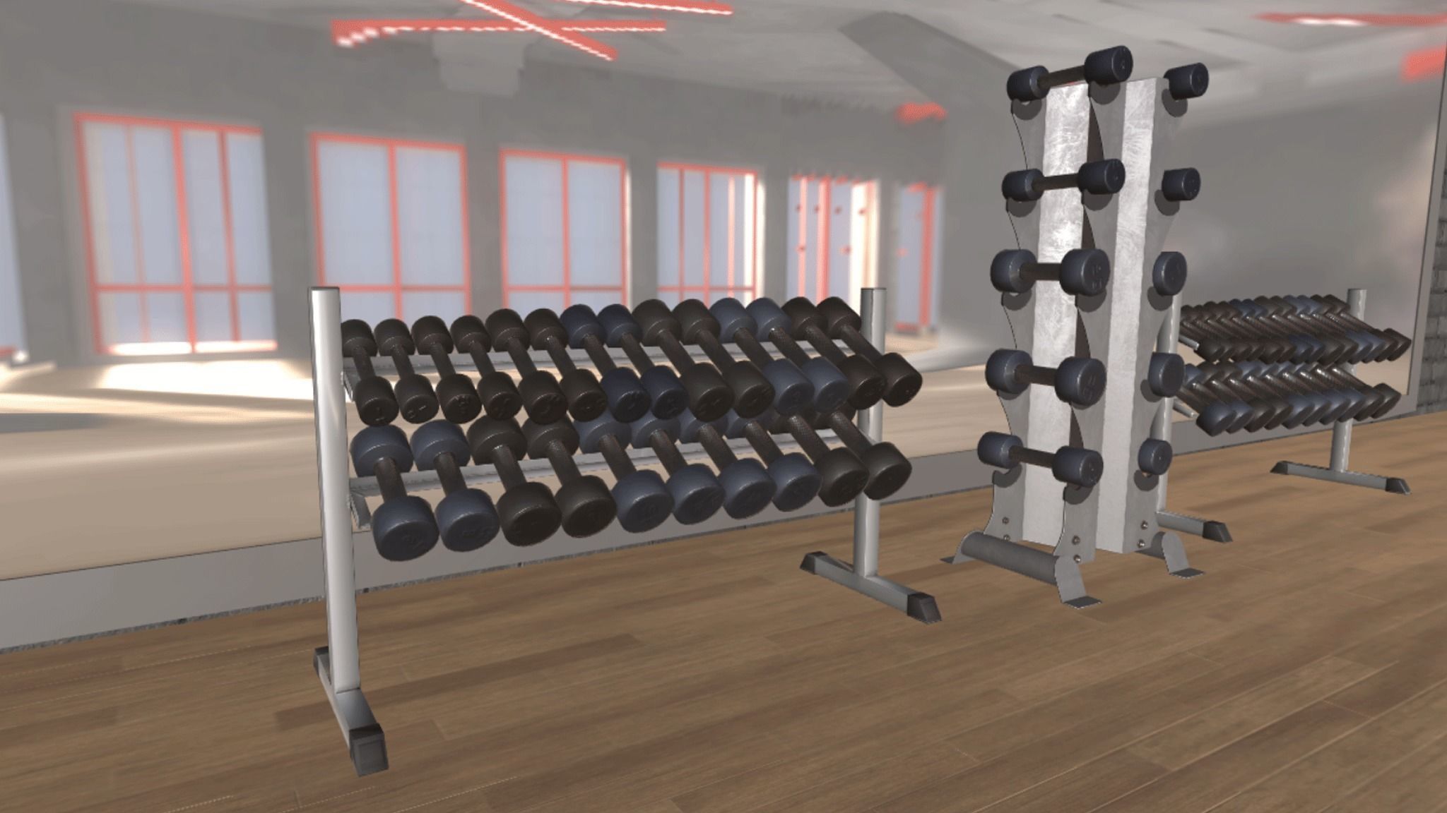 Dumbbell rack 3D model_3