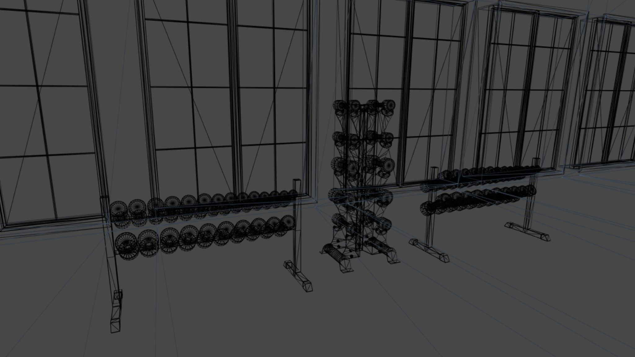 Dumbbell rack 3D model_1