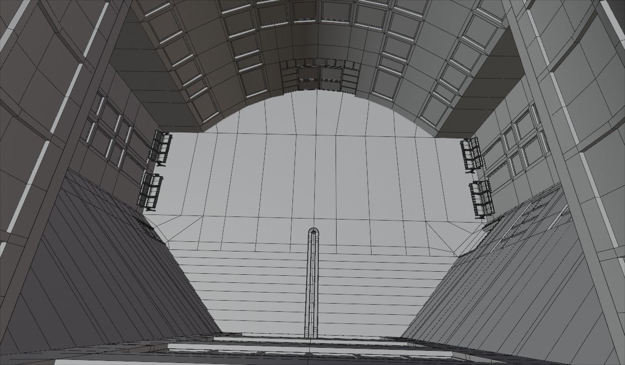 school building with interior rooms and Furnitures 3D model_14