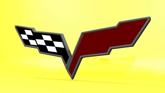 corvette logo old 3D model 3D print model